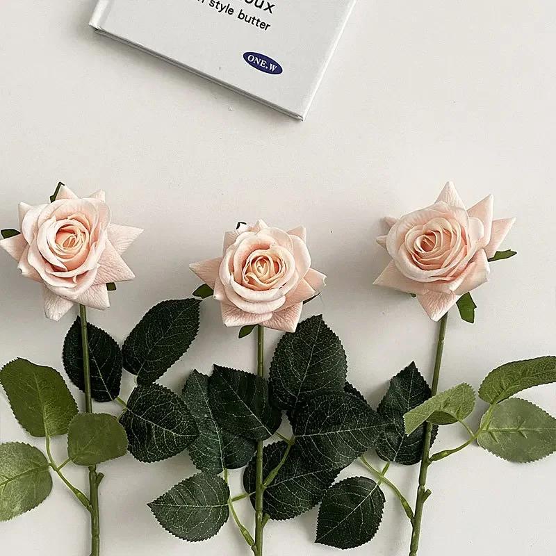 

10Pc Moisturizing Rose Artificial Latex Flowers Real Touch Rose Bridal Bouquet Wedding Decor Home Party Table Flower Arrangement шампанського