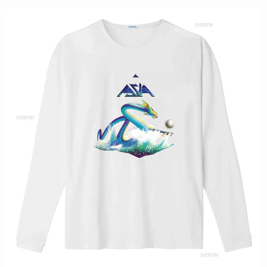 Vintage Asia Band Mens T Shirt Black S to 5XL Retro Design with Colorful Dragon and Wave Print vintage Washed homme Breathable