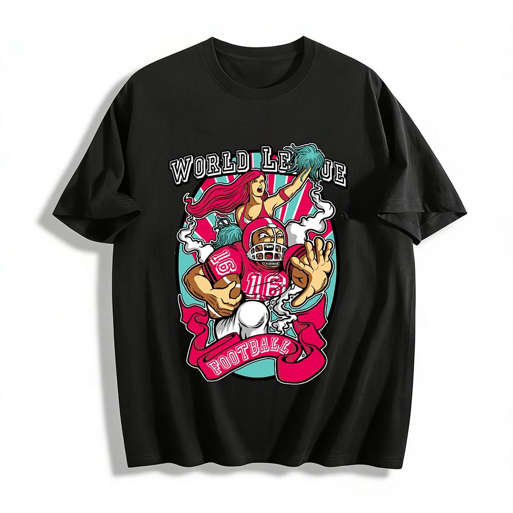 World League Football Graphic Tee Retro Sporty Unisex Top Pure cotton T-shirt XXS