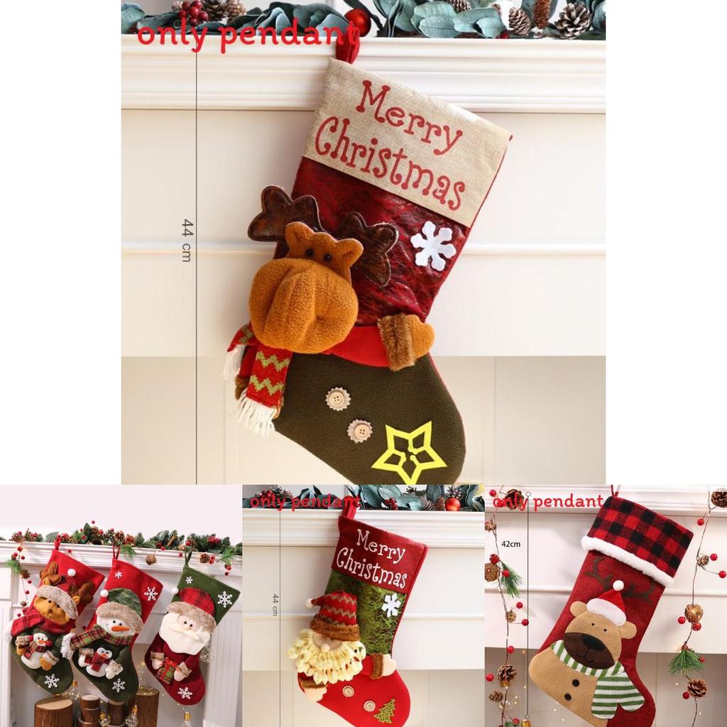 Süße Nikolaus Schneemann Rentier Socken Form Anhänger Für Feiertagsdeko