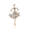 Alloy Rhinestones Dancing Girl Brooch High-End Temperament Women'S Suit Coat Corsage Jewelry Pin