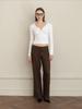 GLOWNY G Linen Slacks (Brown)