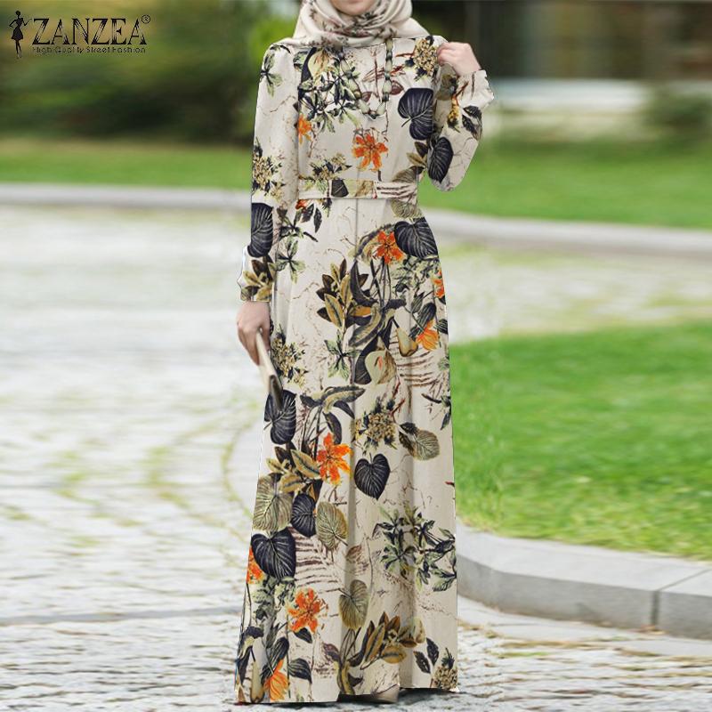 Buy ZANZEA Muslim Fashion Floral Print 