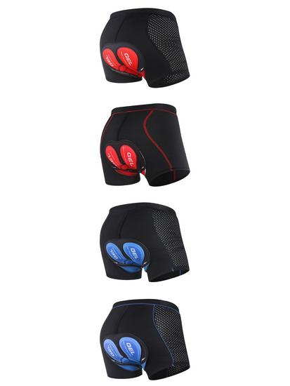 Shock-Absorbing Silicone Mountain Bike Underwear - Breathable, Quick-Dry, Padded Cycling Shorts.