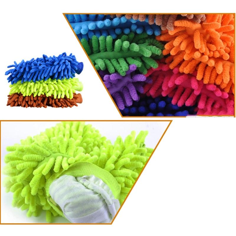 Soft Chenille Microfiber Wash Mitts Car Duster Double Side Cleaning Cloth Wax Detail Accessories Rag Sponge Waterproof