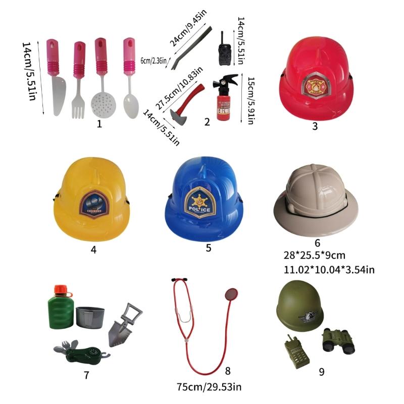 Construction Worker/Police/Firefighter Cap Fireman/Chef/Doctor/Military/Police/Explorers/Construction Worker Costume Set