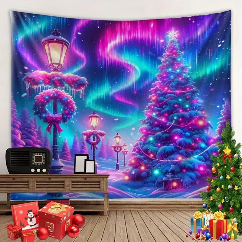 

VIKAMA Christmas Tapestry Holiday Party Gathering Wall Hanging Living Room Bedroom Wall Decoration Home Decor 74x94cm(29x37in)