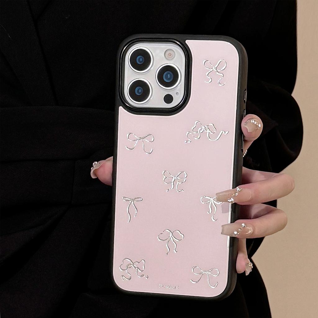 Gilt for Iphone16promax iPhone 15 Case 13 Glass 14 Light Luxury 17 Pink Bow