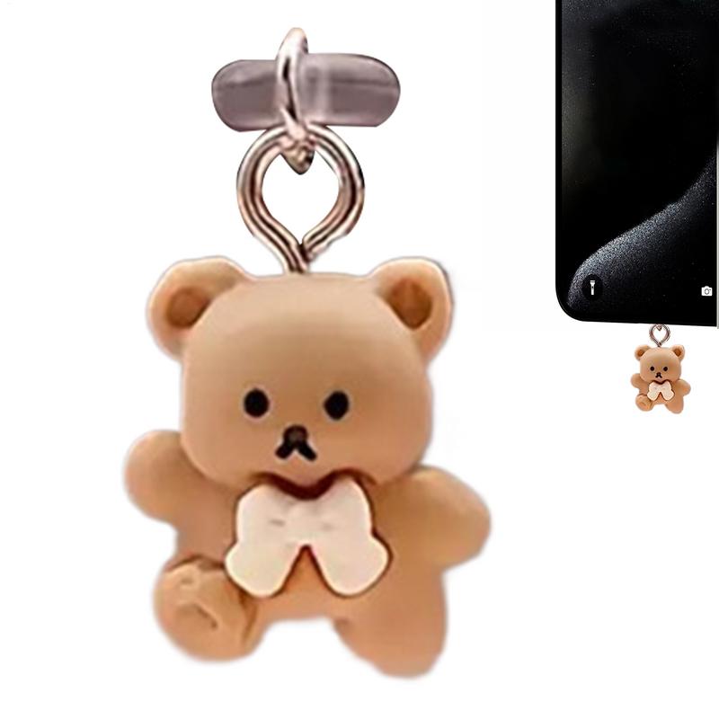 Cute Cartoon Bear Type C Plug Cover Charge Port Anti Dust Plug Type C Plug Mobile Phone Port Protector Dust Plug Charm Pendants