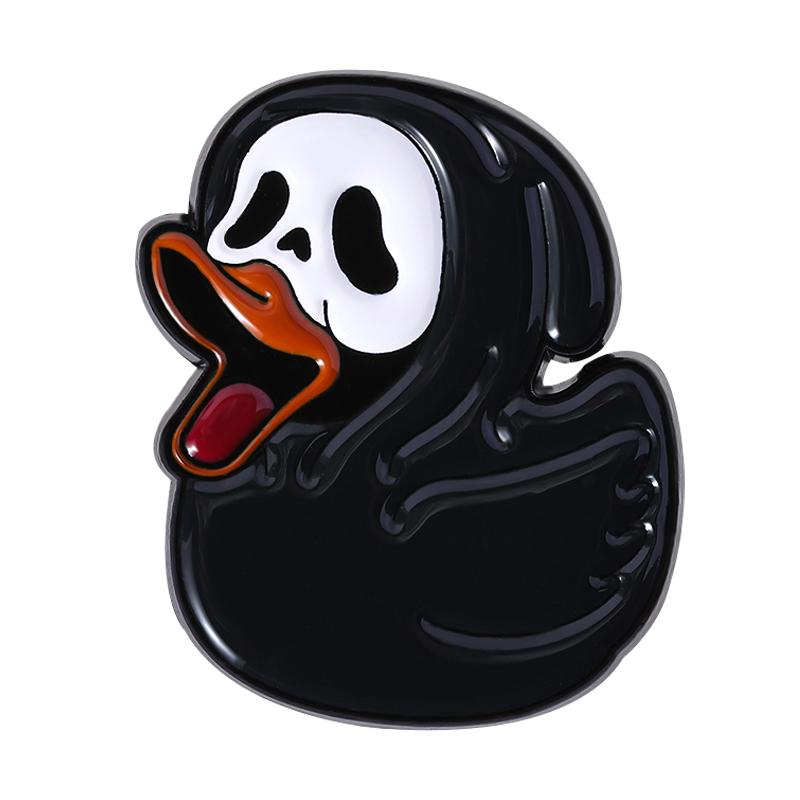 Halloween Duck Enamel Pins Custom Skeleton Witch Brooches Lapel Badges Clothes Punk Animal Jewelry Gift for Friends