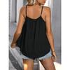 Plus Size Women Solid Color Loose Pleated Cami Tank Top