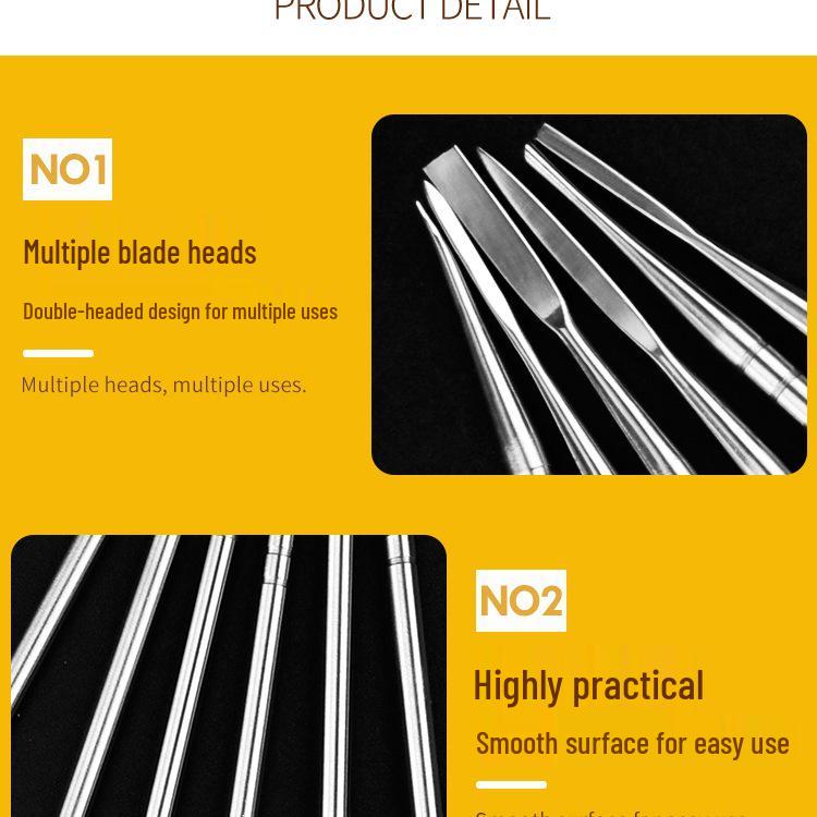 Edelstahl-Modellierwerkzeug für Polymer- & lufttrocknenden Ton - DIY Spachtelwerkzeug