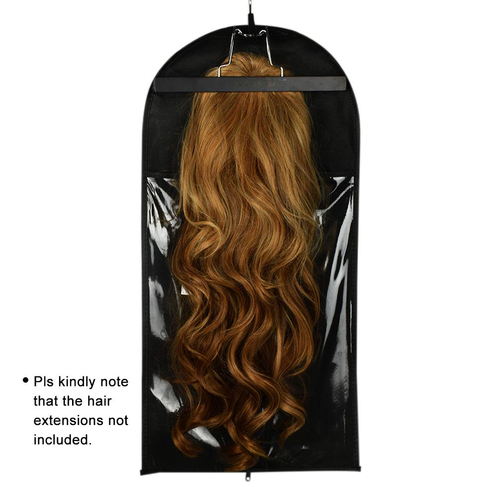 Hair Extensions Storage Bag With Metal Hanger Durable Carrier Case Zipper Design