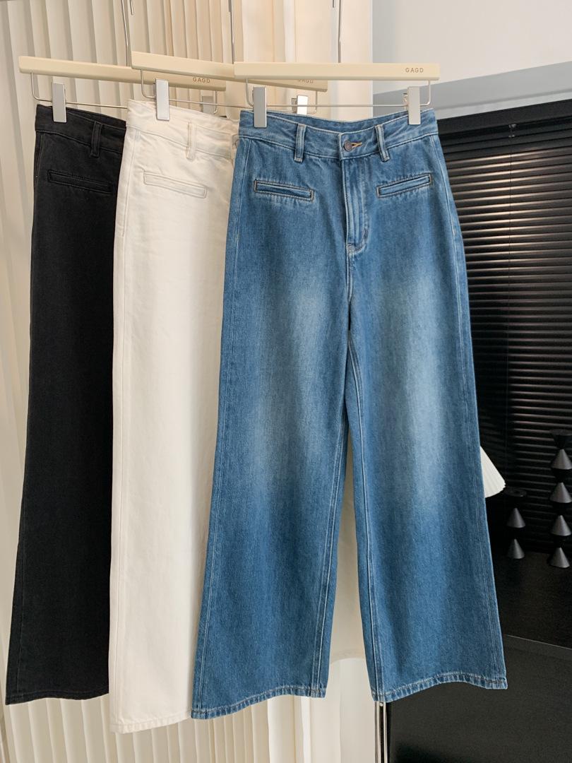 GAGD Women s Blogger Style Loose Fit Wide Leg Denim Pants 27