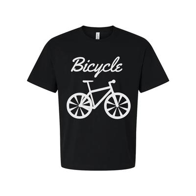 Camiseta Gráfica Unisex para Bicicleta con Palabra en Script y Gran Ilustración de Bicicleta C