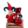 Rot-Grün-Gold Retro Hofnarren sitzende Weihnachtsfigur