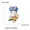 Rhinestone Cartoon Owl Brooch for Women Unisex Enamel Animal Pin Bird Lapel Pin Banquet Party Backpack Gifts Jewelry Accessories