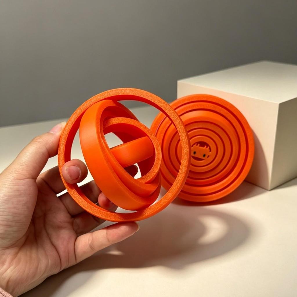 Eco-friendly 5-Ring 3D Printed Infinite Rotation Fidget Spinner for Students and Office Workers