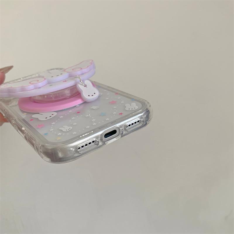 Colorful Star Angel Rabbit Magnetic Phone Case for iPhone 17 / 16 Pro Max / 15 Pro