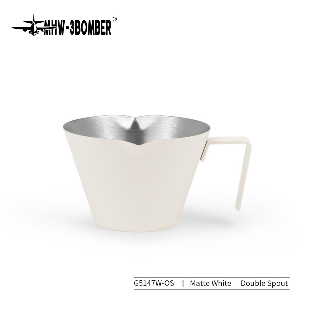 MHW-3BOMBER 100ml Espresso Measuring Cups Single/Double Spouts Stainless Steel Espresso Shot Cups with Handle Scale Barista Tool