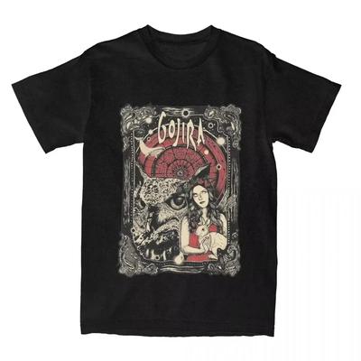 Summer Fashion Men and Women Gojiras Rock Metal Band Print T-shirt Pure Cotton Loose Casual Old-fashioned Retro 2DT-shirt#Color(4)