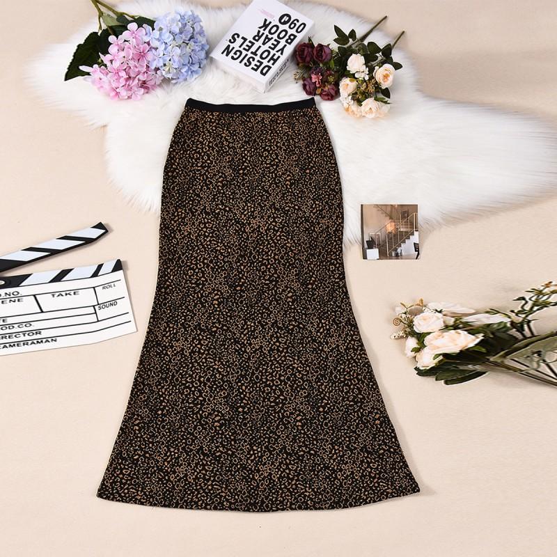 60304 Nazada Mermaid Skirt Womens Ins Gold Thread Stretch Bodycon Mid-Length