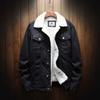 Chaqueta vaquera para hombre, ropa de calle gruesa, cazadora vaquera, abrigo para hombre, prendas de vestir azules Vintage para hombre, además de cortavientos de terciopelo con un solo pecho