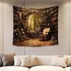 Bookshelf Tapestry Fairy Tale Forest Academic Tapestry Wall Hanging Fantasy Witch Backdrop for Bedroom Living Room Decor