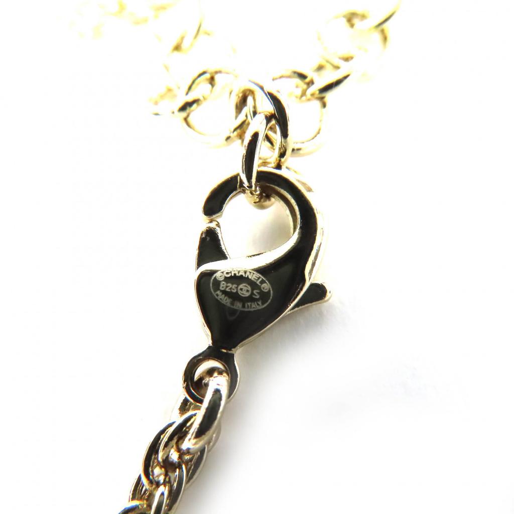Excellent CHANEL Necklace COCO Mark Rhinestone Chain gold Women B25S Used