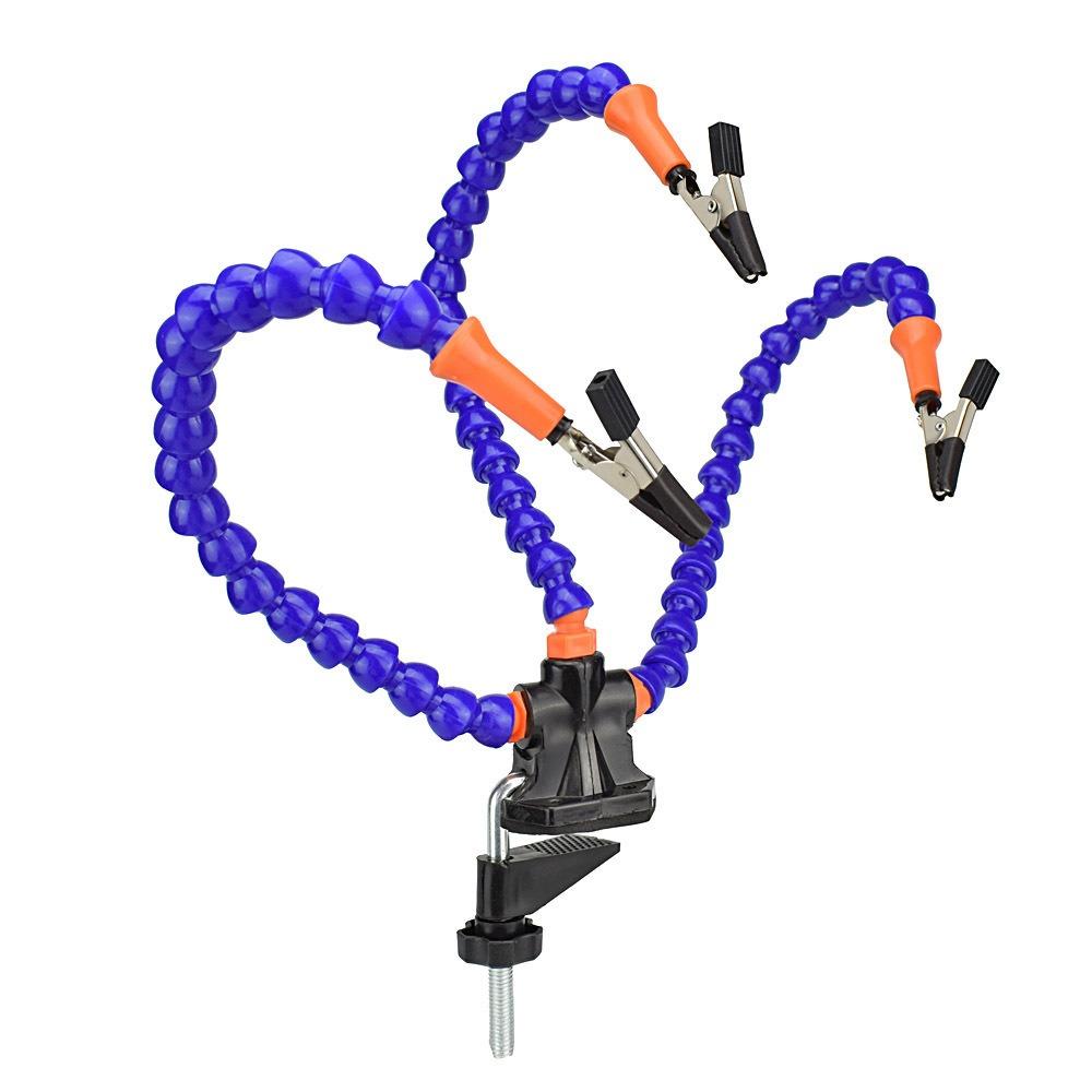 Plastic Soldering Helping Hand Tool Black/Blue Soldering Stand Flexible Arm Soldering Tool