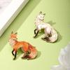 Broche Pin Tegneserie Ræv Design Zinklegering Pin UV-print Passer til Jakker Frakker Trøjer Mærke Alsidige Praktiske Tilbehør