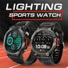 S100 KE3 Taschenlampe Smartwatch 1,43 Zoll Amoled Großer Bildschirm BT Anruf Licht Smartwatch Für Männer Outdoor Sport Fitness Tracker