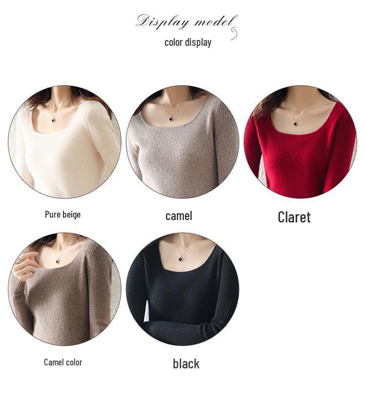 Women's Pure Wool Long-Sleeve Knit Dress, Mid-Length, Over-the-Knee, Slimming; Ideal as a Base Layer for Autumn and Winter.