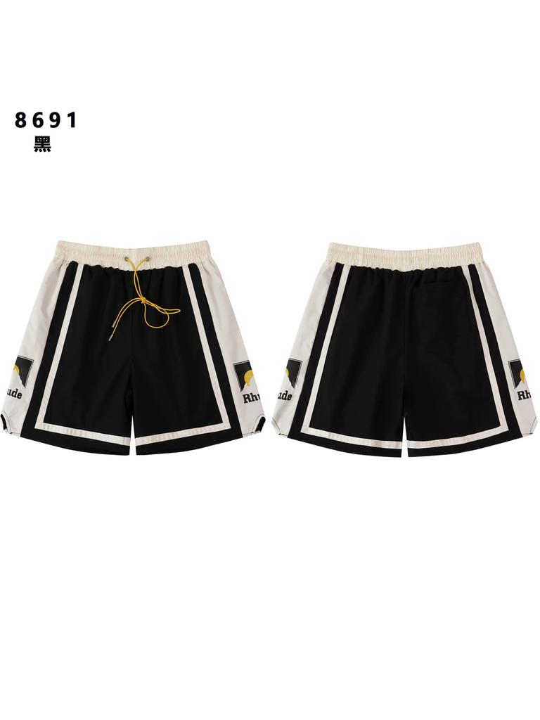 Amerikanische trendige Marke RHUDE 3M reflektierender Buchstabendruck lässige Sporthose Herren und Damen gleich Fünf-Punkt-Hose