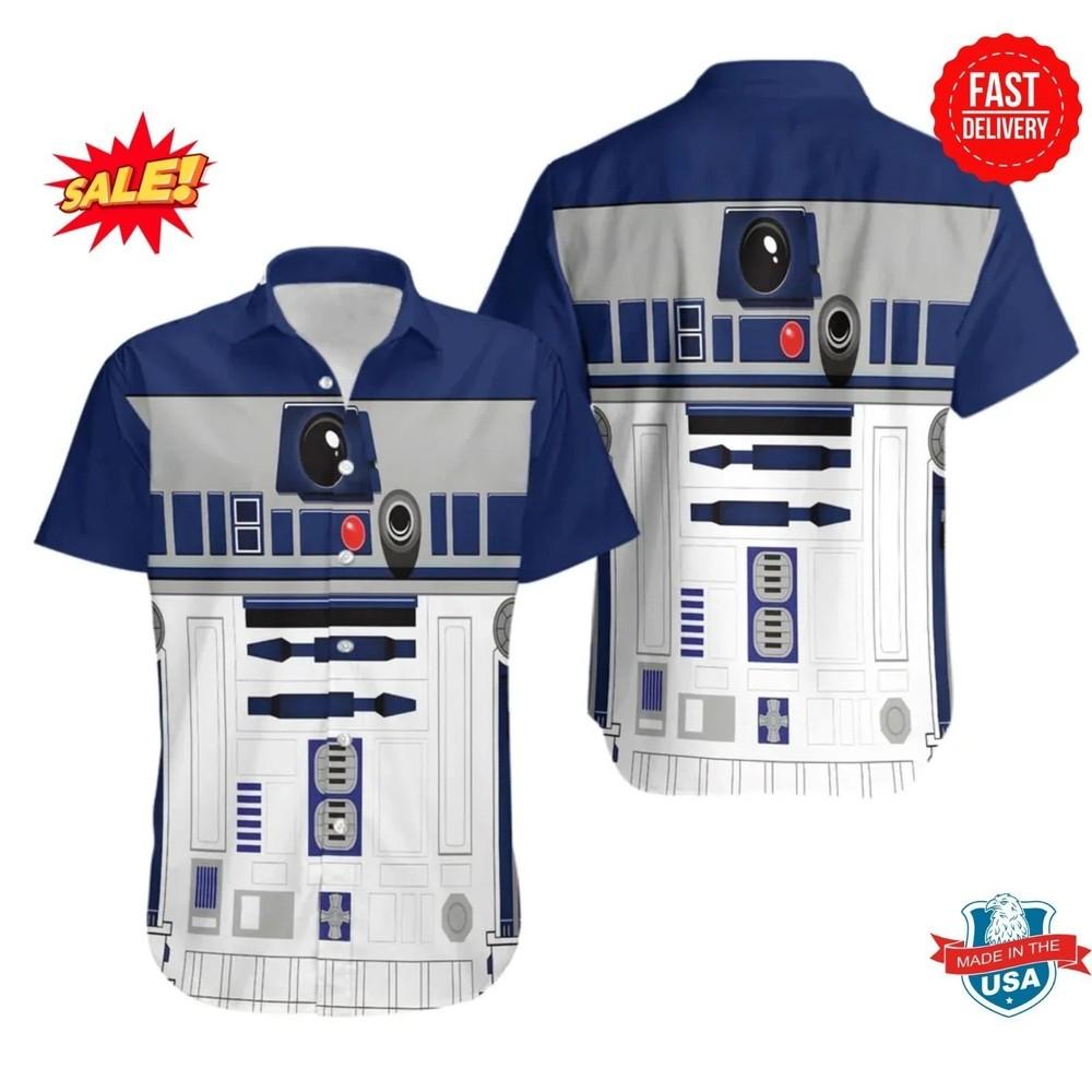 Galaxy s Edge R2-D2 Robot Cosplay Costume Hawaiian Shirt S-5XL Unisex T-Shirt XL