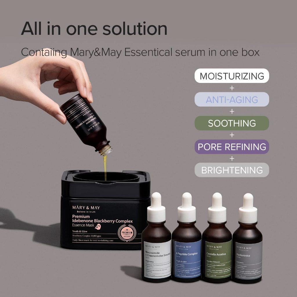 Mary&May Premium Idebenon Blackberry Complex Ampoule Mask 20EA/250g