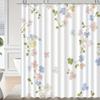 Floral Pattern Shower Curtain - Polyester Woven, Machine Washable, Includes 12 Hooks, All-Season Home Decor, Bathroom Partition