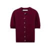 Fall and Winter New Women's Clothing Easiest for Match Bows Decorated Row Button round Neck T-shirt Shory Style Knitting Outwear 9598201