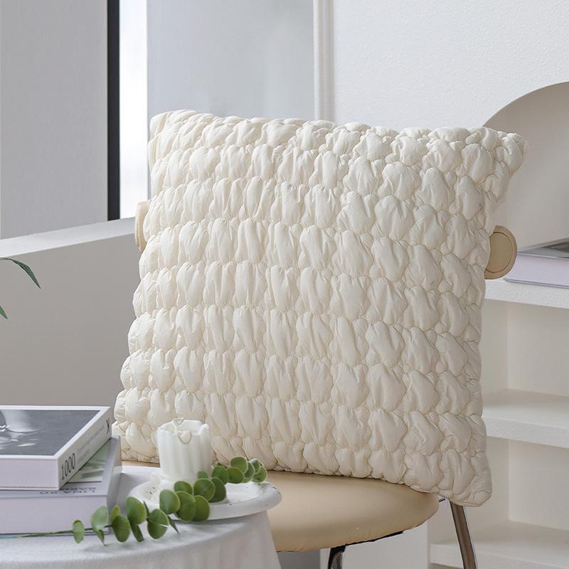 Ins Cream Style Pillow Green Cushion Pillow Cover Living Room Sofa Model Room Bay Window Cushion Does Not Contain Core
