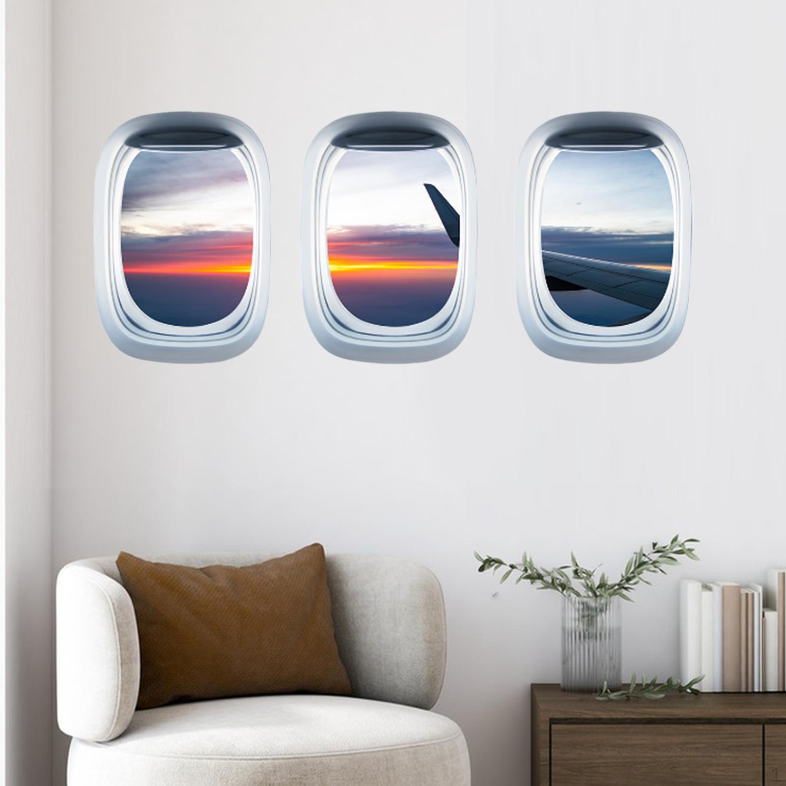 

3 шт. Наклейка на окно самолета, наклейки на крылья, современные декоративные наклейки на стены, обои из ПВХ Daybreak