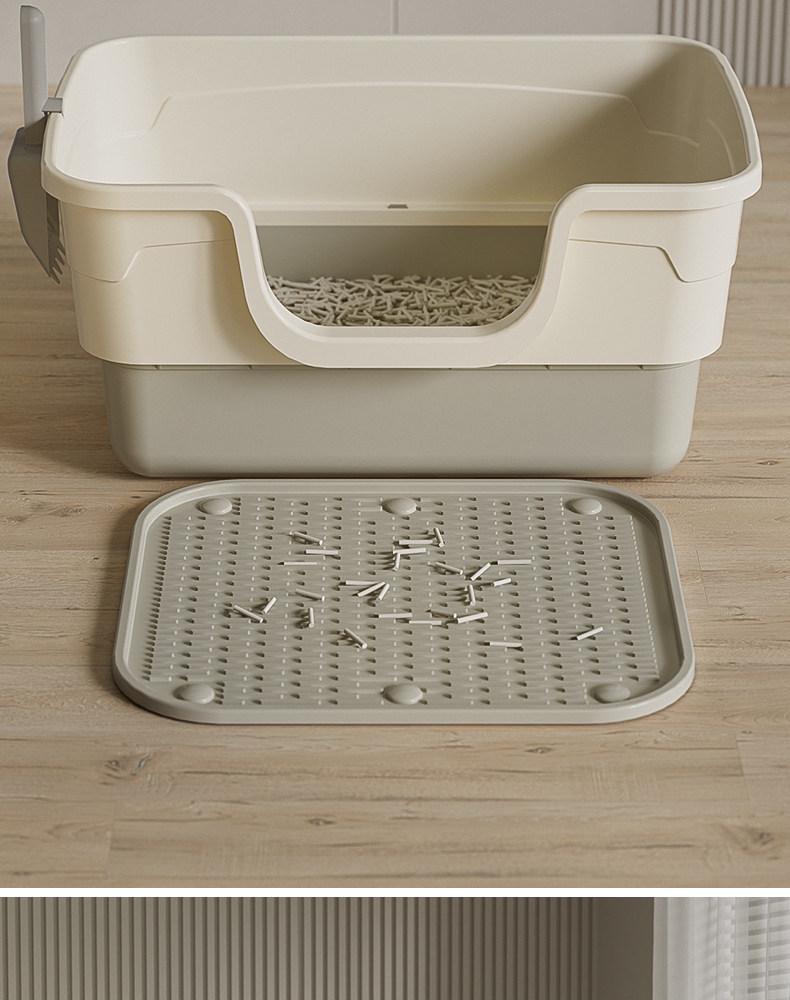 Giant Semi-Enclosed Anti-Splash Deodorizing Cat Litter Box with Mat