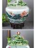 Jingdezhen Goldfish Tank: Floor-Standing Ceramic Water Feature for Balcony, Office, or Living Room.