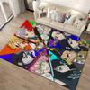 "Colorful Anime Characters Themed Carpet with Swords and Bold Design" Suitable for use as an anti-slip for living room bedroom sofas