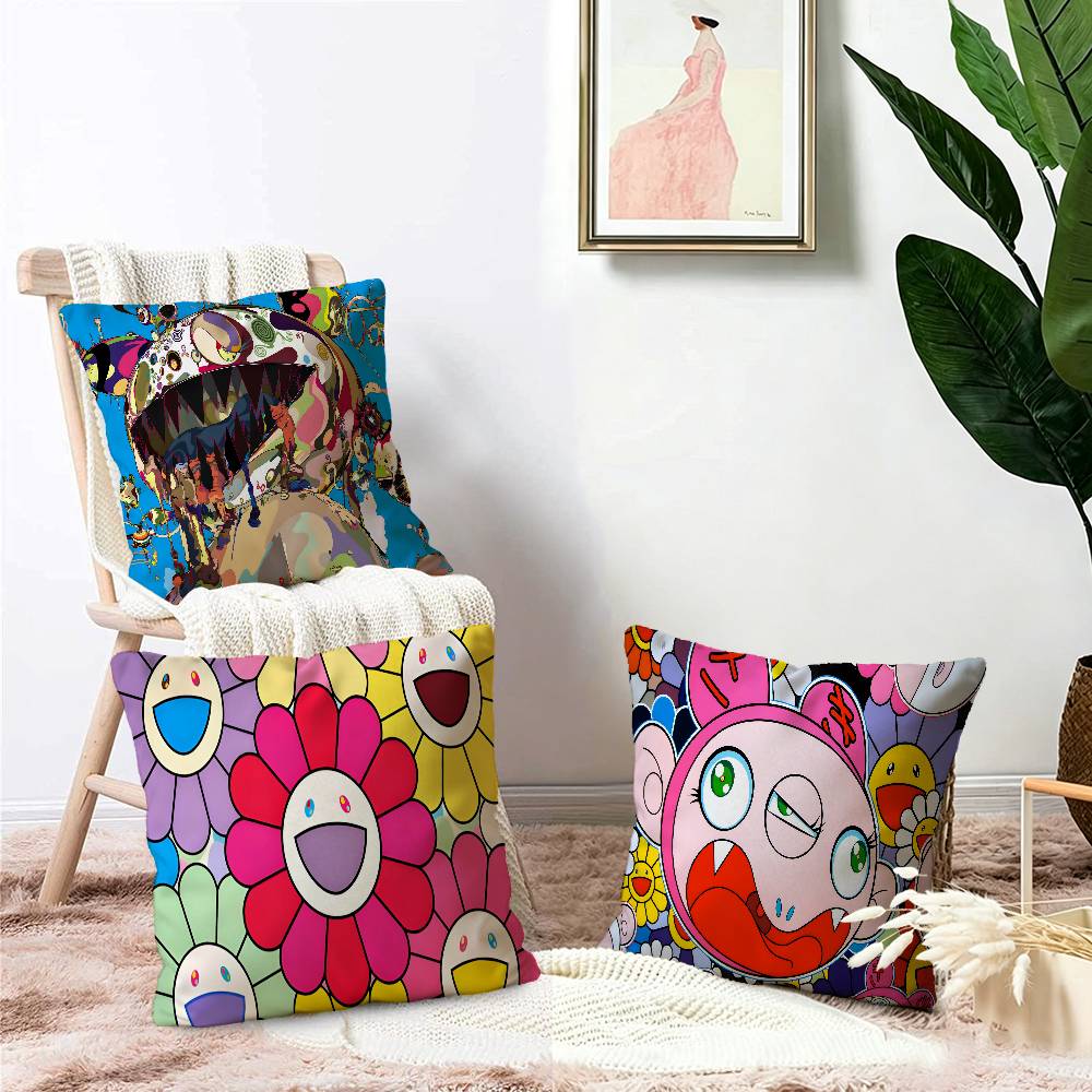 Artist T-Takashi Murakami Cushion Cover Inches Farmhouse Decor Home Throw Pillow Covers for Couch Decorations
