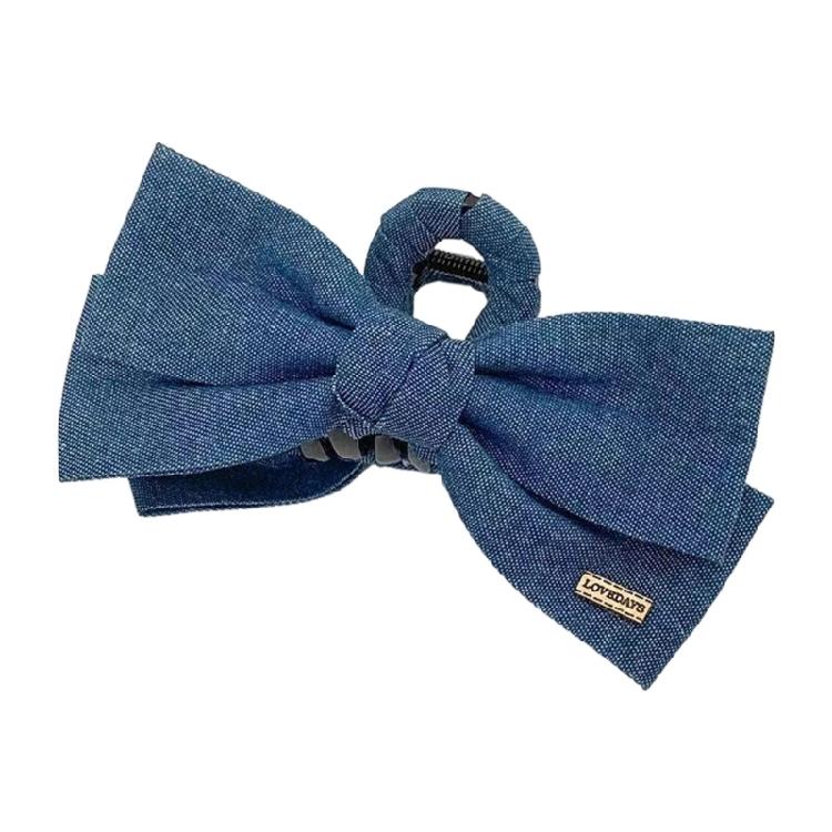 

Eye Catching Hair Bows Clip Soft Jeans Fabric Hairpin Fashion Barrettes Hair Ornament For Girls Adults Hairstyling світло-синій колір