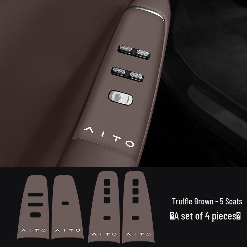 Compatible Leather Protection Sticker for Huawei AITO New M7/M8 Car Window Lifter Panel and Door Button (26 Models)