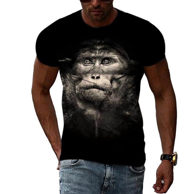 Sommar Trendiga män Funny Monkey grafiska t-shirts Mode Smak Casual Personlighet Tryckt T-shirt Hip Hop street style T-shirts Topp