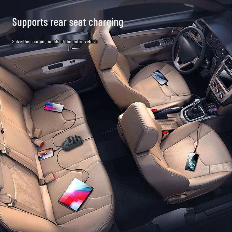 Multifunctional Rear Seat Car Charger with Bluetooth MP3 Player & FM Transmitter