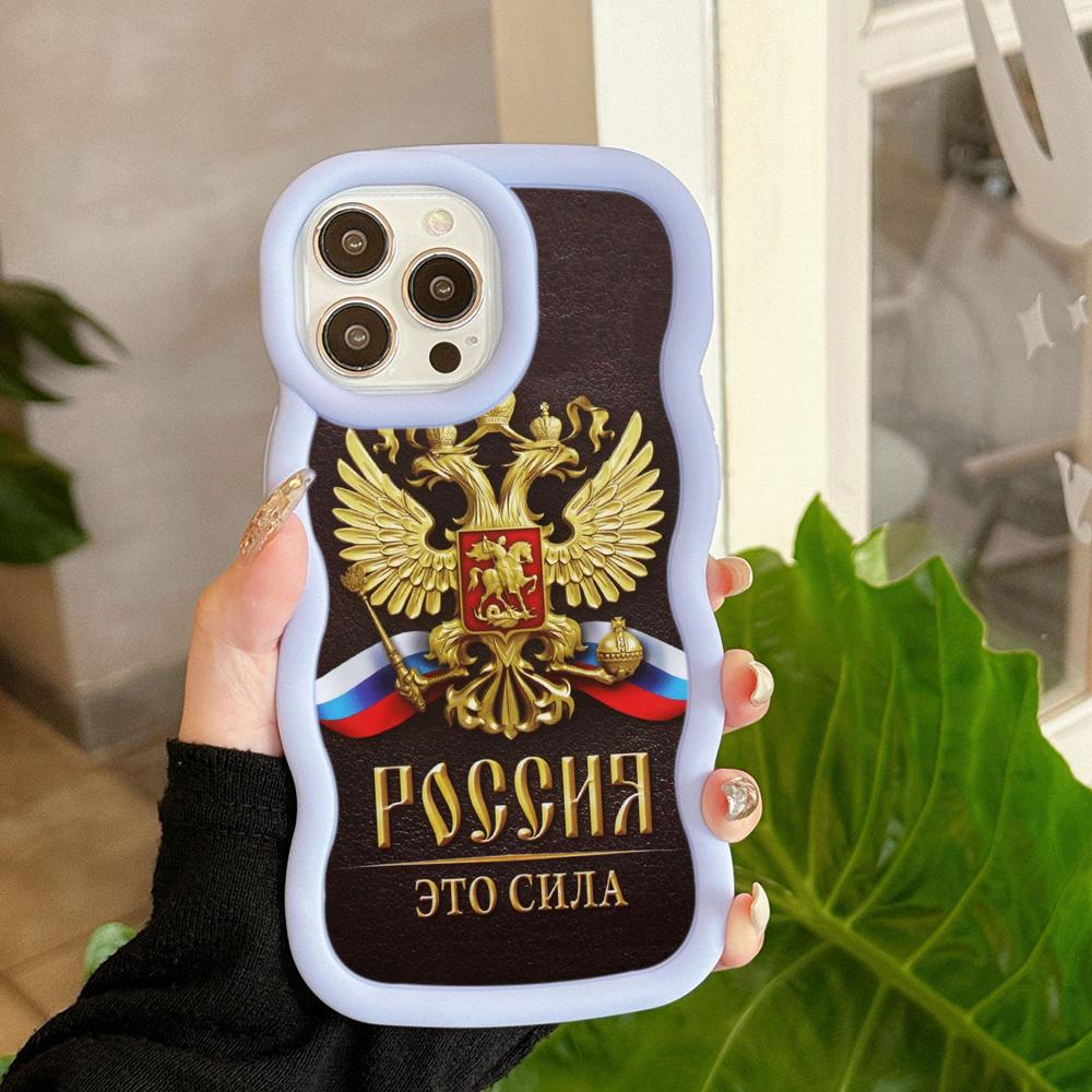 

Ae96 Россия эмблема флаг дизайн искусство защитные чехлы для телефонов Samsung S24 Plus S23 Ultra A14 A55 A06 HonorX9b Motorola OnePlus Big Wave TPU задняя крышка OnePlus Nord CE 3 Lite