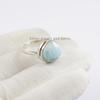 Natural Larimar Ring, 925 Sterling Silver Handmade Ring, Pear Shape Gemstone Ring, Blue Stone Ring, Promise Ring